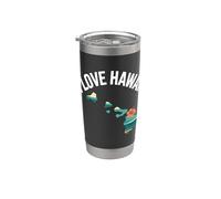 Amo l'ibisco delle Hawaii Bicchiere termico in acciaio inox doppia parete