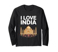 Amo l'India Taj Mahal Design Maglia a Manica