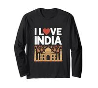 Amo l'India Taj Mahal Paisley Heritage Pride Maglia a Manica
