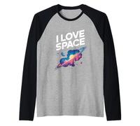 Amo Lo Spazio Saturn Planets Cosmic Design Maglia con Maniche Raglan