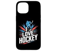 Amo lo spirito degli appassionati di hockey Custodia per iPhone 15