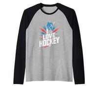 Amo Lo Spirito degli Appassionati di Hockey Maglia con Maniche Raglan