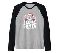 Amo Lo Spirito Natalizio di Babbo Natale Maglia con Maniche Raglan