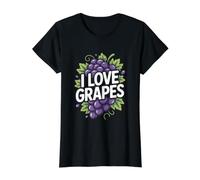 Amo l'uva Vineyard Fruit Lover Style Maglietta con Stampa Grafica Economica, Donna, Nero, S