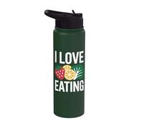 Amo mangiare broccoli alla fragola e limone Stainless Steel Insulated Water Bottle