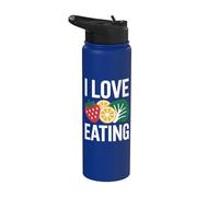 Amo mangiare broccoli alla fragola e limone Stainless Steel Insulated Water Bottle