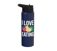 Amo mangiare broccoli alla fragola e limone Stainless Steel Insulated Water Bottle