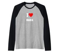 Amo Maria Mia Moglie Figlia Partner Fidanzata Sorella Maglia con Maniche Raglan