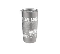 Amo Matematica E Gatti Divertente Matematica Insegnante Matematica Nerd Bicchiere termico in acciaio inox doppia parete