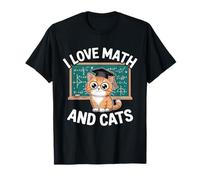 Amo Matematica E Gatti Matematica Insegnante Divertente Amante Gatto Maglietta