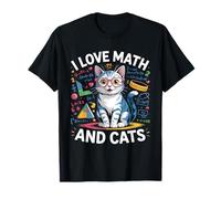 Amo Matematica E Gatti Matematica Insegnante Divertente Amante Gatto Maglietta