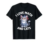 Amo Matematica E Gatti Matematica Insegnante Divertente Amante Gatto Maglietta