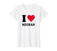 Amo Meghan Maglietta con Stampa Grafica Economica, Donna, Bianco, XS