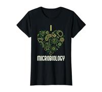 Amo Microbiologia Virologia e Biologia Scienze Laboratorio Maglietta con Stampa Grafica Economica, Donna, Nero, XS