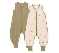 amo nenes Sacco nanna estivo con piedi, 0,5 Tog, 100% cotone, mussola, traspirante, per ragazzi e ragazze, panda, 3-4 anni