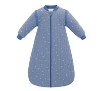 amo nenes Sacco Nanna per Bebè con Maniche Staccabili, TOG 2.5, 100% Cotone, Ideale per la Mezza Stagione e L'inverno, Lunghezza 72 cm, 0-6 Mesi (Blu)