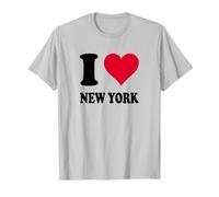 Amo New York Maglietta, Uomo, Argento, XXL