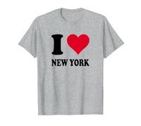 Amo New York Maglietta, Uomo, Grigio Melange, L