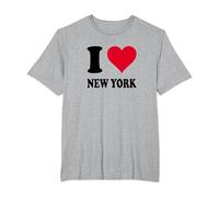 Amo New York Maglietta, Uomo Taglie Grandi, Grigio Melange, 6X Tall