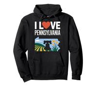 Amo Pennsylvania Liberty Bell Fields Felpa con Cappuccio