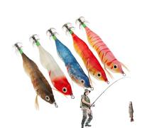 Amo per calamaro, attrezzatura al buio, 5 pezzi di ami artificiali per calamari, per esterni, acqua salata, acqua, laghi, stagni notturne, mattini e famiglia