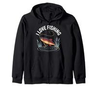 Amo pescare Catch The Big One Felpa con Cappuccio
