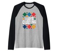 Amo Quilting Patchwork Quilt Lover Maglia con Maniche Raglan
