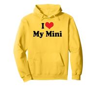 Amo Red Heart, la mia Mini Auto Britannica Felpa con Cappuccio