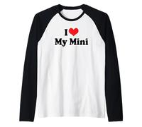 Amo Red Heart, la mia Mini Auto Britannica Maglia con Maniche Raglan