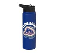 Amo Rocks Geode Gemstone Crystal Lover Stainless Steel Insulated Water Bottle
