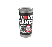 Amo Santa Jolly St. Nick Christmas Joy Bicchiere termico in acciaio inox doppia parete