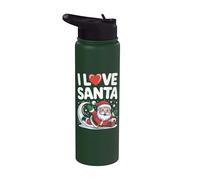 Amo Santa Jolly St. Nick Christmas Joy Stainless Steel Insulated Water Bottle