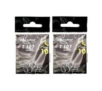 Amo Sbirulino T107 Curva Dritta per la Pesca alla Trota - Microardiglione, Punta Alta e Paletta, Nichelato - Blister da 15 Ami - Made in Japan (Size #10 - Blister doppio)