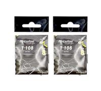 Amo Sbirulino T108 Curva Storta per Trota Lago e Torrente - Nichelato, Punta Alta e Microardiglione - Ideale per Pesca Agonistica ad Alto Rendimento - Made in Japan (Size #8 - Blister doppio)