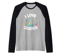 Amo Scienza Chimica Fisica Biologia Maglia con Maniche Raglan