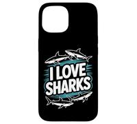 Amo Sharks Entusiast Graphic Ocean Lovers Custodia per iPhone 15