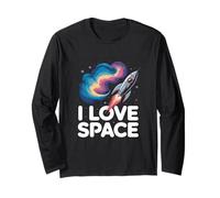 Amo Space Entusiast Astronaut Cosmos Adventure Maglia a Manica