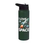 Amo Space Rocket Planets Stars Stainless Steel Insulated Water Bottle