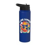 Amo Summer Sun Ice Cream Beach Vibes Stainless Steel Insulated Water Bottle