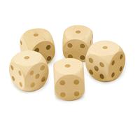 Amo Toys XL-HOLZWÜRFEL Set 5 Pezzo 6x6 CM Gioco di Dadi Esterno Natura Legno