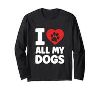 Amo Tutti i Miei Cani Carino Il Proprietario del Cane Maglia a Manica