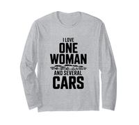 Amo Una Donna e Diverse Auto Divertente Amante delle Auto Maglia a Manica