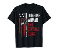 Amo una donna e diverse pistole - Funny Mens Gun Joke Maglietta