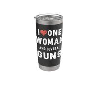 Amo una donna e diverse pistole Uomini divertenti Bicchiere termico in acciaio inox doppia parete