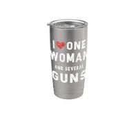 Amo una donna e diverse pistole Uomini divertenti Bicchiere termico in acciaio inox doppia parete
