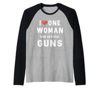 Amo Una Donna e Diverse Pistole Uomini Divertenti Maglia con Maniche Raglan