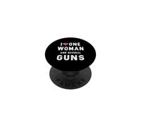 Amo una donna e diverse pistole Uomini divertenti PopSockets PopGrip Adesivo