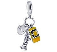 Amo Viaggio Tema Charm-Argento Sterling 925 Aereo, Bus della pace, Treno Express, Francia Efhiel Tower Pendente Perline, si adatta Vacanze europee Charms Bracciale, Regali per Mamma/Sorella/Amici