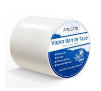 AMOGATO Nastro sigillante resistente al vapore, 8 mm, 15,2 cm x 45,2 m, nastro sigillante resistente, super adesivo e impermeabile, per lavori di scansione, cantina, pavimenti, tubi, HVAC e