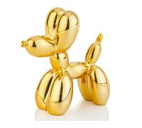 AMOIENSIS - Statuetta a forma di cane palloncino, finitura lucida, galvanizzato, 10,2 cm, piccolo soprammobile per la decorazione di scaffali e scrivanie, piccola decorazione versatile, oro